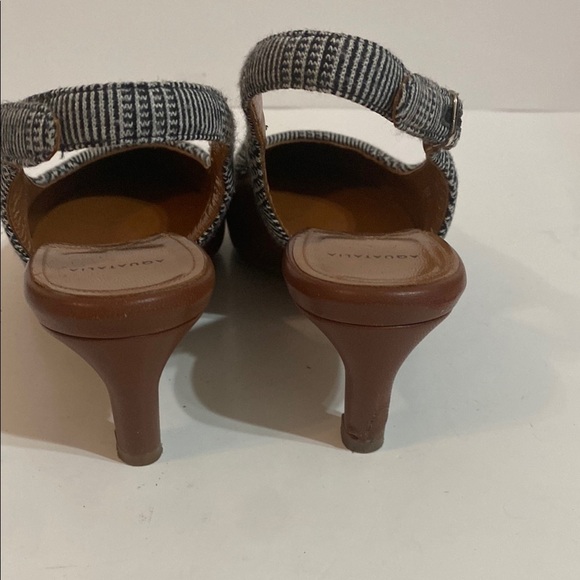 Aquatalia Elegant Brown and Black Slingback Heels - Picture 3 of 12